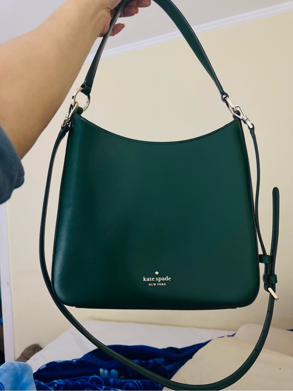 Kate Spade Margot Emerald Green Saffiano Leather Shoulder Bag